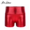 thumbnail image 2 of Girls Metallic Shiny High Waist Dance Shorts Costume Clothing Child Athletic For Sports Gym Fitness Workout Child Ballet ClothesXS Gong Bohan LED, 2 of 2