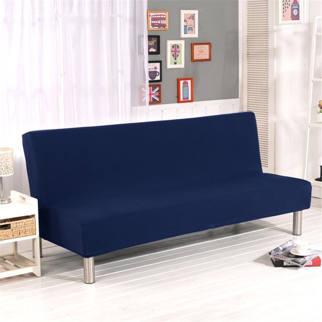YOPTOP 2024 Folding Sofa Cover Solid Color Futon Slipcover Polyester Elastic Fabric All Inclusive Cover,b,One Size