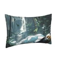 thumbnail image 2 of Binfone Turtle In Jungle Waterfall Standard Size Pillowcase, Long Staple Pure Cotton Envelope Closure Pillow Cover (Pillow core not included),20"x30", 2 of 7