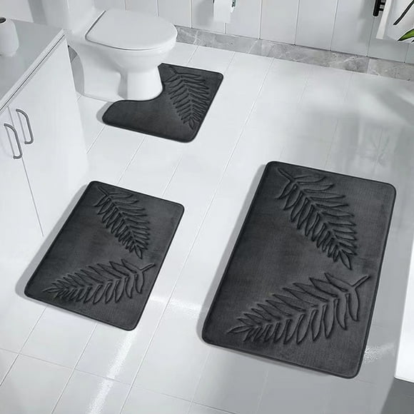 Sentmoon Leaf Floor Mat Bathroom Water-absorbent Non-slip Floor Mat Toilet Room Living Room Bedroom Kitchen Door Mat Three Sets Of Floor Mats Deals of the Day Clearance Prime