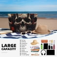 thumbnail image 3 of Yiaed Vintage Butterfly Flower Skull Print Large Capacity Beach Travel Bag - Waterproof Zipper Vacation Tote for Sandproof Storage, and Camping, 3 of 5