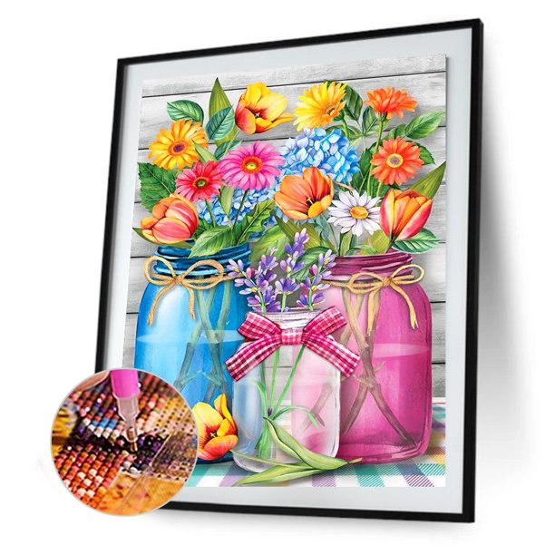 Cuadros Decorativos 5D bricolaje diamante pintura ramo completo redondo taladro decoración DQrwqpou Nuevos Originales