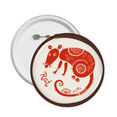 thumbnail image 1 of Year Of Rat Animal China Zodiac Red Round Pins Badge Button Emblem Accessory Decoration 5pcs, 1 of 2