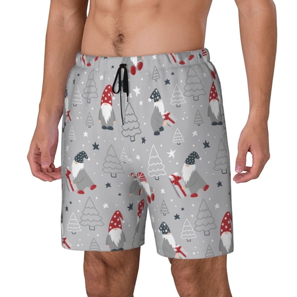 Balery Santa with Gifts Bañador para hombre, shorts de playa de secado rápido con entrepierna y forro de compresión-3X-Large