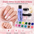 thumbnail image 2 of Morovan Acrylic Nail Kit with 12 Colors Glitter Powder, Reusable Fake Nails Full Set for DIY Nail Art at Home, 2 of 9