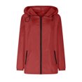 thumbnail image 4 of UYISJ Rain Jacket for Women Lightweight Waterproof Windbreaker Jacket Hooded Packable Rain Coats with Pockets Red M, 4 of 9