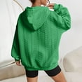 thumbnail image 5 of Xudanell Sweaters for Women Hooded Sweatshirt Pullover Fall Sweaters Knit Casual Hoodie for Women Minimalist Green XL, 5 of 6