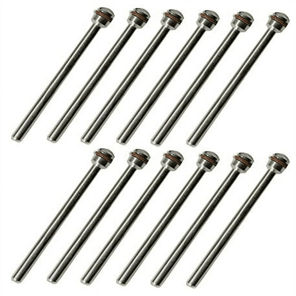 DYNAMIC 12 Piece Set of Mandrel #2 (1/8") with Red Washer | Versatile Assembly for Rotary Tool Accessories | Enhanced Efficiency for Large-Scale Projects