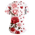 thumbnail image 3 of Valentines Day Working Uniform for Women Love Heart Printed V-Neck Breathable T-Shirts Short Sleeve Professionals Soft Stretch Scrub Tops with Pockets pink Small, 3 of 4