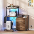 thumbnail image 1 of 38 in File Cabinet with LED Station,Storage Cabinet with Drawers,Open Shelf,Industrial Office File Cabinet with Storage Shelves for Fax Machine, Shredder & PC Tower, 1 of 6
