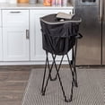 thumbnail image 5 of Household Essentials Thermal Standing Cooler with Travel Bag, Heavy-Duty Polyester, Black Powder Coated Steel Legs, Leak-Resistant PE Liner, Zippered Lid and Quick Access Top, Foldable, Black, 5 of 12