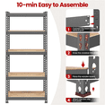 thumbnail image 4 of Fullfurnique 59″ Height 5 Tier Metal Boltless Storage Shelf with Anti-Skid Rubber Pads, Dark Gray, 4 of 7