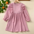 thumbnail image 5 of Elegant Girls Dress With Lace Trim Long Sleeve Style Party Gown Fall Seasonal Casual Daily Outfit Clothes, 5 of 8