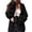 Black, variant on Women Solid Bubble Chunky Knit Open Front Bubble Lantern Long Sleeve Relaxed Fit Casual Autumn Daily Layering Knit Cardigan Outerwear Black L