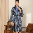 thumbnail image 6 of Pajama Set Men Solid Casual Long Sleeves Lace-up Check Home Pocket Long Pajama Robe Shorts Pajama Sets Men Pjs Sets for Men Pajama Men Set Man Pajamas, 6 of 7