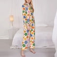 thumbnail image 3 of Pofeuu Groovy Daisy Flowers Print Womens Pajamas Set Long Sleeve Sleepwear Button Down Nightwear Soft Pj Lounge Sets Button Down Pajamas Women-Small, 3 of 7