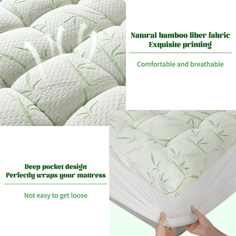 Shilucheng Cooling Bamboo Mattress Topper Full 1000 GSM Extra