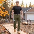 thumbnail image 4 of TOMVIGX Mens Work Pants Waterproof Ripstop Relaxed Fit Hiking Pants Stretch Elastic Waist Lightweight Cargo Jeans Baggy Hunting Army Green Pants with Pockets 5XL, 4 of 8