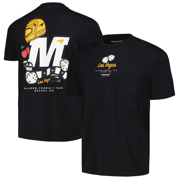 Mclaren Racing F1 Team Mens Special Edition Las Vegas Gp Caviar Black Oversized T-Shirt