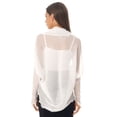 thumbnail image 4 of Alvivi Women's Sun Protection Chiffon Shawl Scarf Bolero Shrug Cardigan Sweater White One Size, 4 of 7