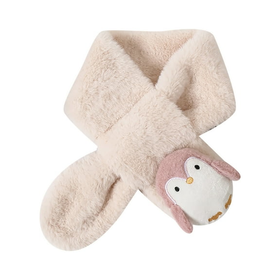Karoyedx Girl Scarf Warm Kids Winter Knit Scarves Soft Knitted Neck Warmer Scarf Warm Scarves Wrap for Boys Girls Beige Size,One Size