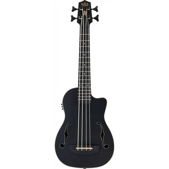 Kala UBASS-JYMN-BK-FS Journeyman Acoustic/Electric Bass Ukulele, Black