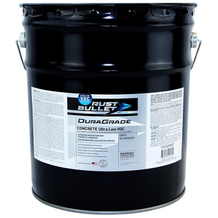Rust Bullet - DuraGrade Ultra Low VOC (49 g/l) - High-Performance Easy to Apply Concrete Coating - 5 Gallons, Grey Aluminum