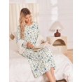 thumbnail image 2 of Ekouaer Long Sleeve Nightgowns for Women Calf Length Sleepwear Long Sleepshirts Crewneck Sleep Dress, 2 of 6