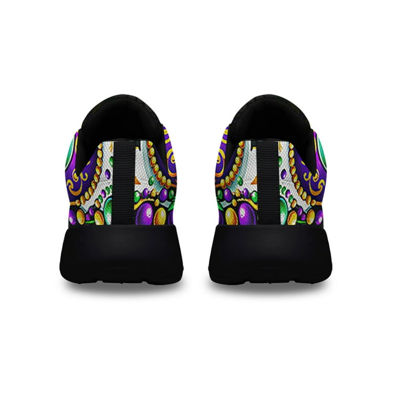 adidas gazelle silver green womens A Perfect Black Mardi Gras Stripe Lace-Up Sneakers Black / 9