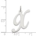 thumbnail image 4 of FB Jewels Sterling Silver Rhodium-plated Large Fancy Script Initial X Charm, 4 of 4