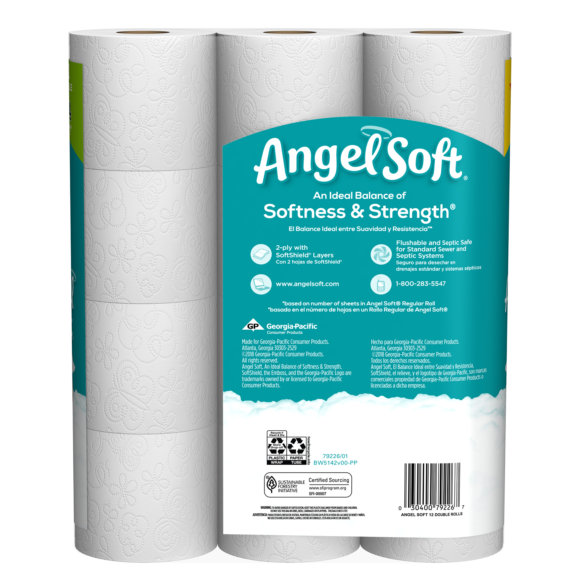 Angel Soft Toilet Paper, 12 Double Rolls - image 5 of 9