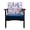 Blue/Patchwork, variant on HomeMiYN Mid Century Modern Accent Chair with Wooden Frame, Faux Leather Reading Armchair for Living Room, Floral Print Faux Linen Back, Blue