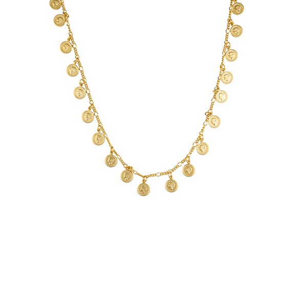 Mini Coin Layering Dangle Necklace (F13)(I498)(E254)