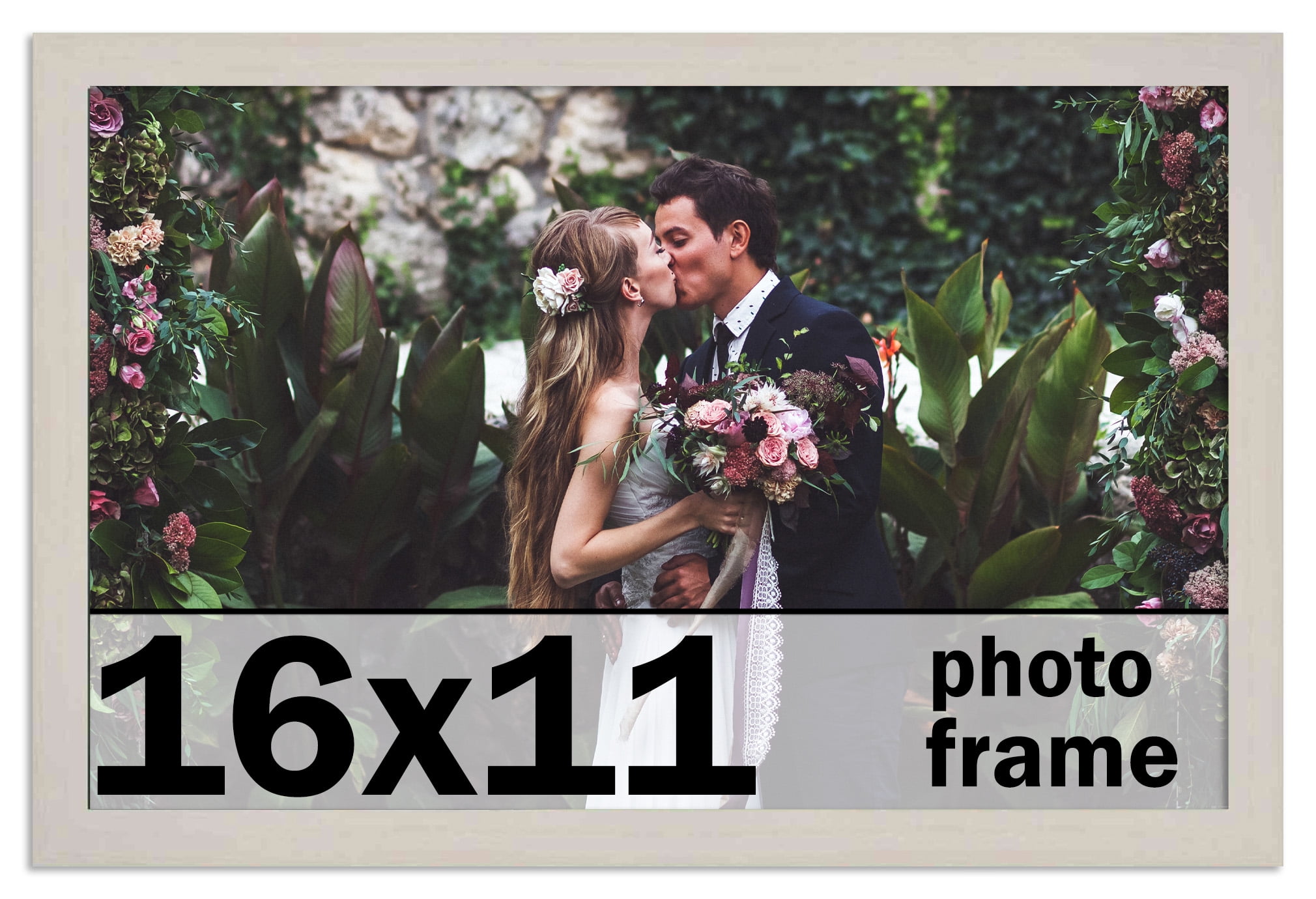 16x11 Frame White Wash Picture Frame Complete Modern Photo Frame