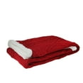 thumbnail image 3 of Northlight 50" x 60" Cable Knit Plush Sherpa Throw Blanket - Red/White, 3 of 4