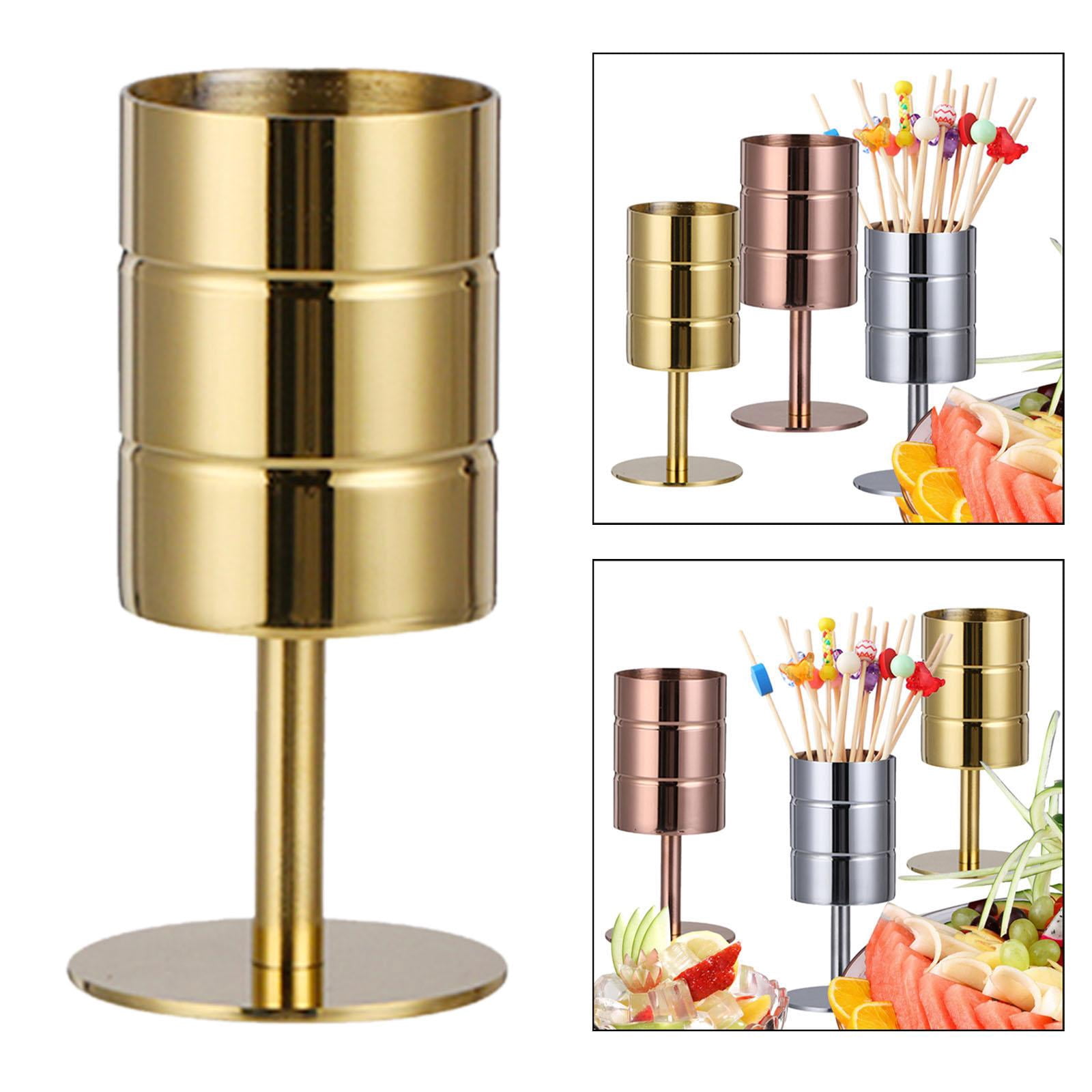 FVDPWYE Cocktail Holder Metal Martini Picks Reusable Portable Washable Fruit Forks Drink gold