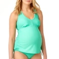 thumbnail image 3 of Maternity Tankini Swimsuit Swimsuit Top With Ruched Sides & Adjustable Ties, 3 of 6