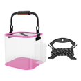 thumbnail image 1 of Cubo de pesca plegable, contenedor de almacenamiento para acampar, accesorios transparentes para adultos Pinco lateral rosa de 20 cm, 1 of 9