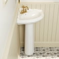 thumbnail image 6 of 26.8 in. W x 20.5 in. D Corner Vitreous China Bathroom Pedestal Sink in White with 4 in. Centerset Faucet Holes, 6 of 13