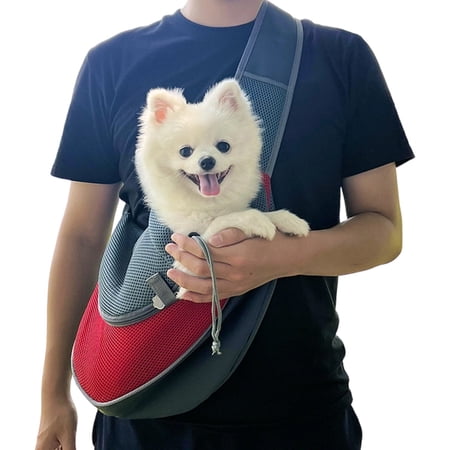 adaychics Cat Carrier Pouch Breathable Mesh Kitten Cat Bag Cross Body Dog Carrier with Adjustable Strap for Outdoor