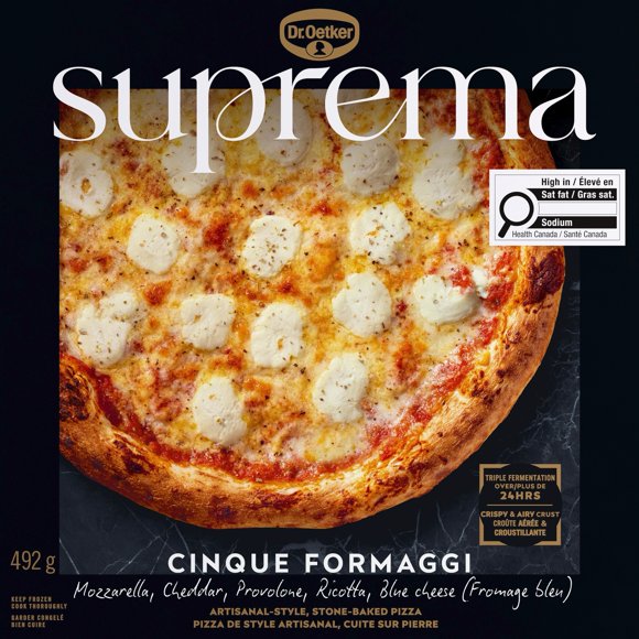 Dr. Oetker Suprema Cinque Formaggi Pizza surgelée Napolitaine - 492G Suprema - 492G Cinque Formaggi