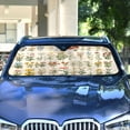 thumbnail image 4 of Yayeee Car Windshield Sun Shade Universal Fit Front Visor Protector, Beige Wildflowers, 4 of 8