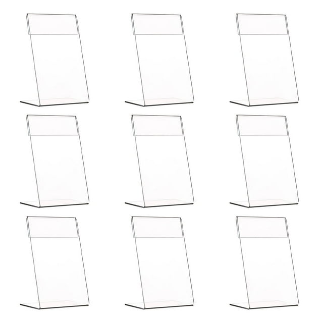MasteelfCA 9Pcs Acrylic Display Stand L-shape Slanted Sign Holders Desktop Paper Menu Holder
