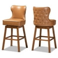 thumbnail image 2 of Baxton Studio Gradisca Bar Stool with Swivel, Tan, Set of 2, 2 of 9