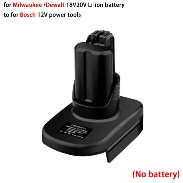 For De*walt/Mil*wau*kee 18V Li-Ion Battery Convert to For Bos*ch 12V Power Tool Adapter Converter Tool