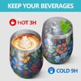 thumbnail image 4 of 12oz Stemless Wine Tumblers Pioneer Flower Vacuum Insulated Stainless Steel Travel Tumbler Cups Mug with Lid and Straw for Champaign,Cocktail,Beer with Cleaning Brush, 4 of 5