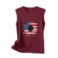 thumbnail image 4 of Wiyuqeen Womens USA Independence Day Sleeveless Shirts 4th of July Flower Tanks Crew Neck Red White and Blue Tanks Memorial Day Gifts, 4 of 4