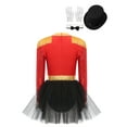 thumbnail image 4 of YiZYiF Costume de Magicienne de Cirque pour Femme Adulte Cosplay Robe Combinaison Justaucorps Fête d'Halloween Tenue Fantaisie A Rouge TG, 4 of 7