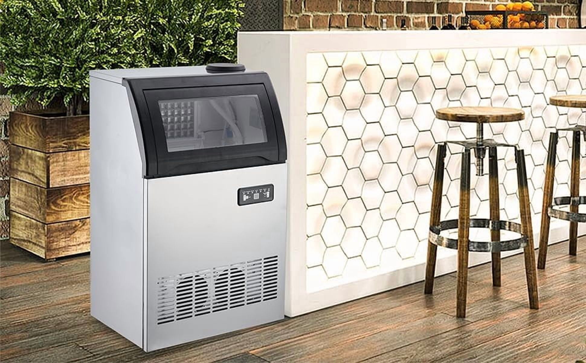 Commercial Ice Maker Machine 155 lbs/24H, Under Counter Ice Machine with 33 lbs Storage, Industrial Ice Cuber Generator for Restaurant Equipment, Bar Supplies, Cafe Gear, Self Cleaning, 360W