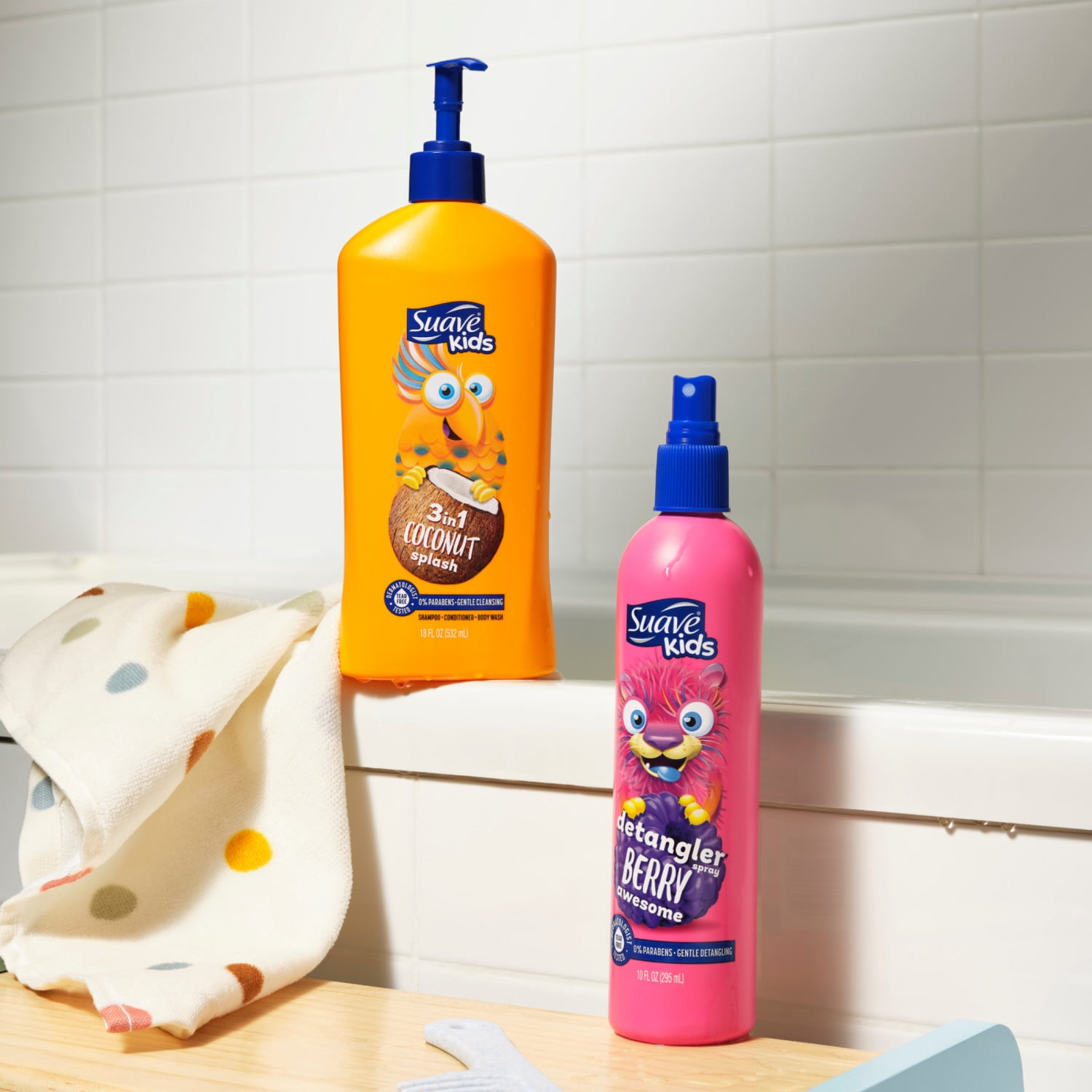 Suave Kids  3 in 1 Coconut Splash Shampoo, Conditioner & Body Wash, 18 FL OZ Pump